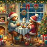 Ours amoureux de Noël