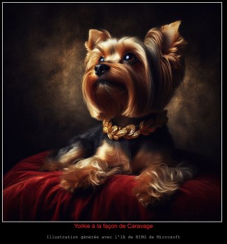 Yorkie à la façon de Caravage