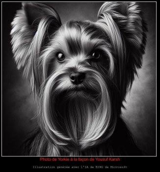 Photo de Yorkie à la façon de Yousuf Karsh