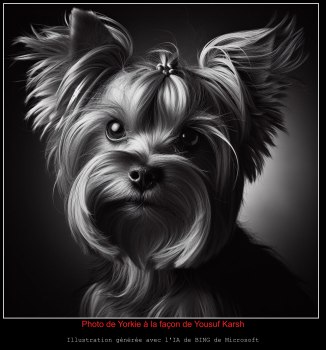 Photo de Yorkie à la façon de Yousuf Karsh
