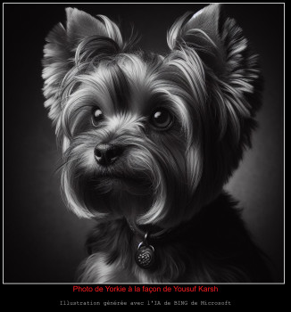 Photo de Yorkie à la façon de Yousuf Karsh