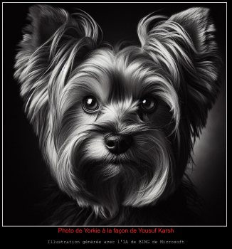 Photo de Yorkie à la façon de Yousuf Karsh