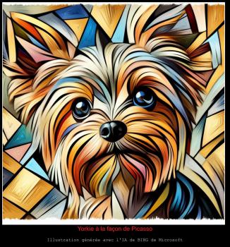 Yorkie à la façon de Picasso