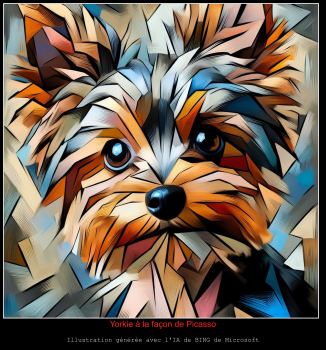 Yorkie à la façon de Picasso