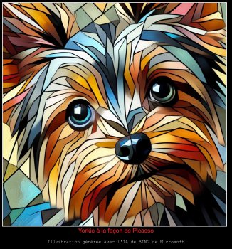 Yorkie à la façon de Picasso