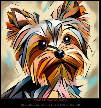 Yorkie à la façon de Picasso