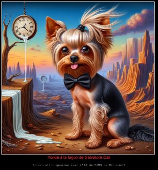 Yorkie à la façon de Salvatore Dali