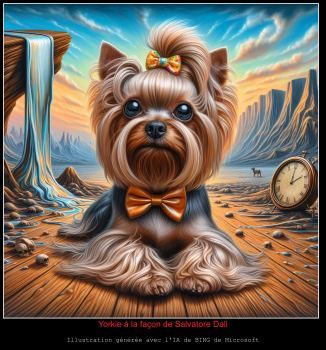 Yorkie à la façon de Salvatore Dali