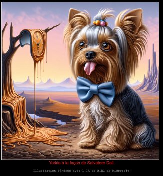 Yorkie à la façon de Salvatore Dali