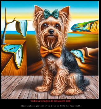 Yorkie à la façon de Salvatore Dali