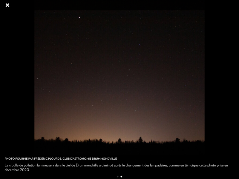Moins de pollution lumineuse à Drummondville